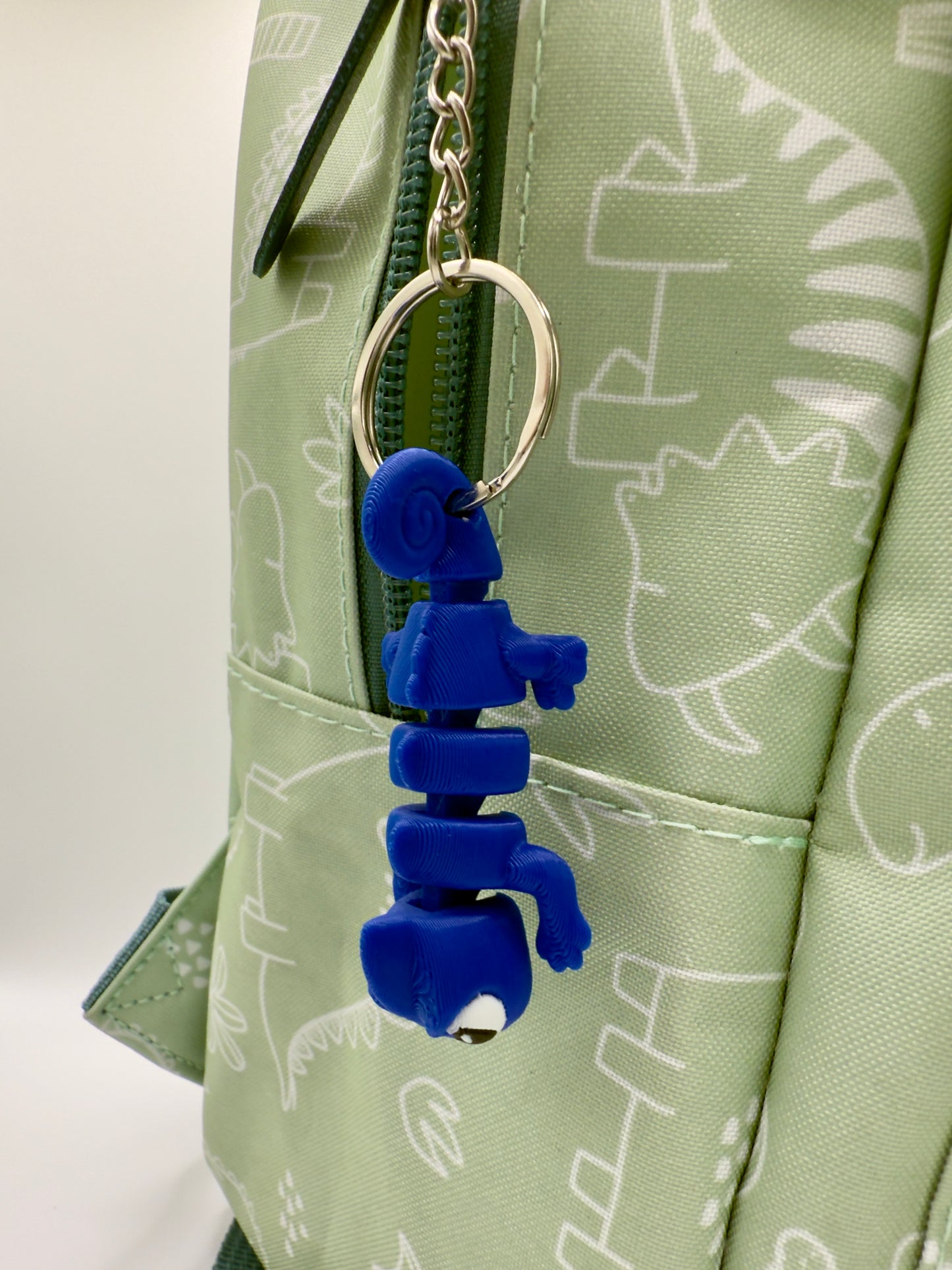 Kameleon Sleutelhanger - Handgemaakte, Schattige Blauwe Accessoire voor Sleutels of Tas - Large