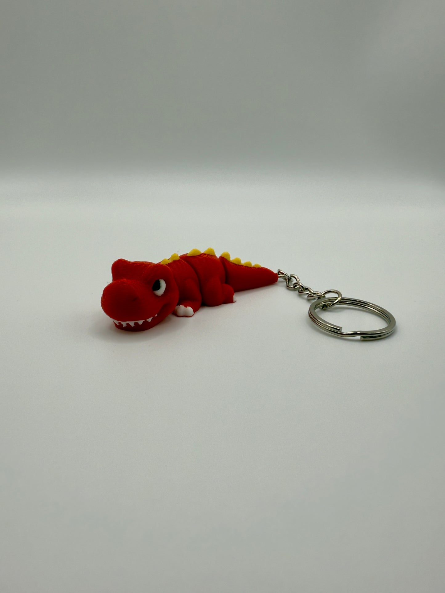 T-Rex Dino Sleutelhanger - Handgemaakte, Schattige Rode Dinosaurus voor Sleutels of Tas - Large