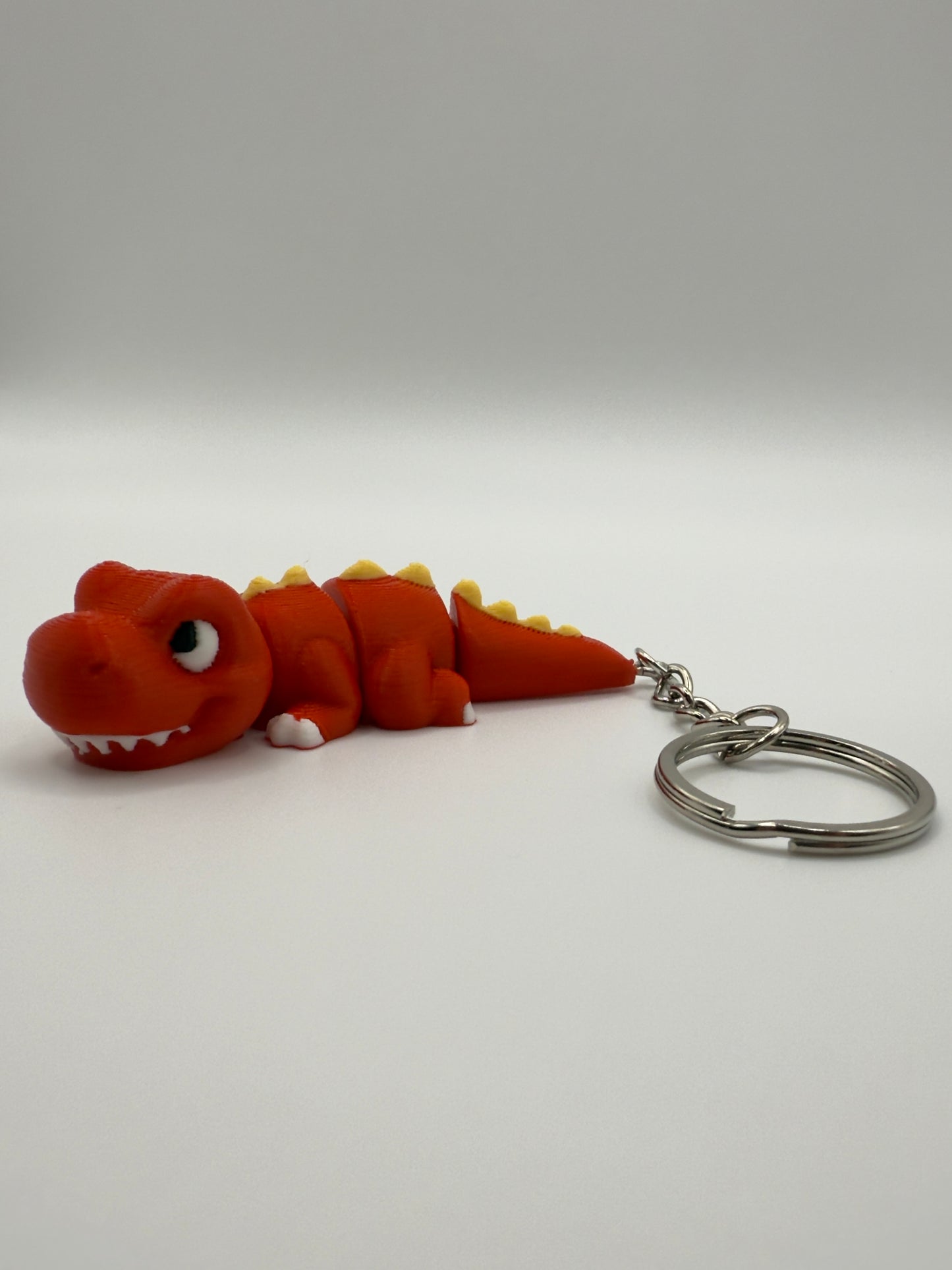 T-Rex Dino Sleutelhanger - Handgemaakte, Schattige Rode Dinosaurus voor Sleutels of Tas - Large