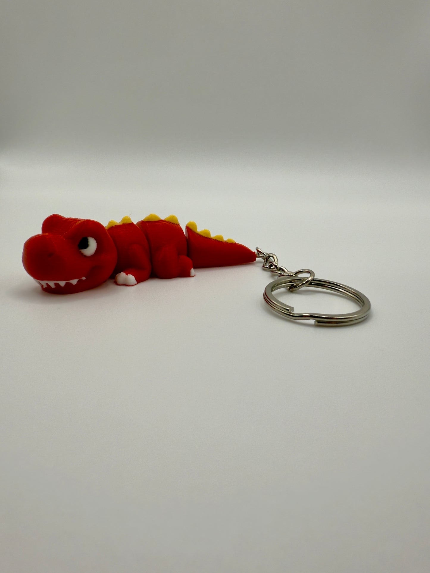 T-Rex Dino Sleutelhanger - Handgemaakte, Schattige Rode Dinosaurus voor Sleutels of Tas - Large