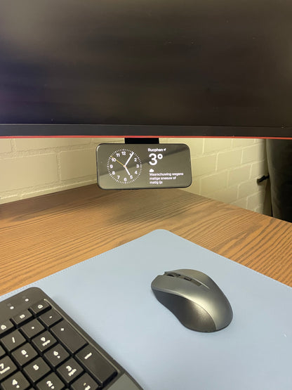 Inschuifbare MagSafe Houder voor Monitor - Horizontale Telefoonhouder voor iPhone Stand-by Modus (Zonder MagSafe Lader)