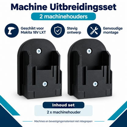 SKcraft Machine Uitbreidingsset voor Makita 18V LXT – 2 machinehouders – zwart
